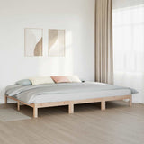 ZNTS Family Bed Frame No Mattress 270x200 cm Solid Wood Pine 3324568