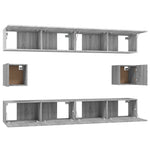 ZNTS 6 Piece TV Cabinet Set Grey Sonoma Engineered Wood 3114372