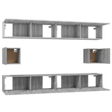 6 Piece TV Cabinet Set Grey Sonoma Engineered Wood 3114372