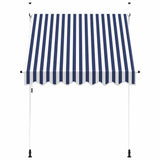 Manual Retractable Awning 200 cm Blue and White Stripes 43220