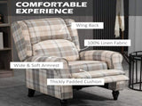 Wingback Recliner Armchair for Living Room, Pushback Reclining Chair with Round Armrests, Footrest T3398P330384