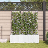 Garden Planter 3 pcs White 120 x 40 x 143 cm Plastic 42002908