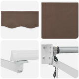 Electric Retractable Awning Taupe 100% Polyester and Aluminium 3425642