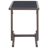 Dining Set Brown Poly rattan, powder-coated steel, glass Medium 3072451