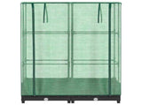 Raised Bed with Greenhouse Cover Rattan Look 80x40x123 cm 4015810