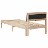 Bed frame Brown and taupe 75 x 190 cm Solid pine wood 878582