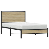 Metal Bed Frame without Mattress Sonoma Oak 100x190 cm 4007862