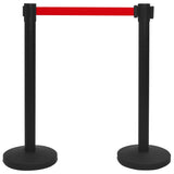 Stanchion with Belt Airport Barrier Steel Black 51161