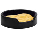 Dog Bed Black and Yellow 99x89x21 cm Plush and Faux Leather 171288