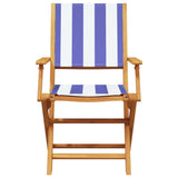 3 Piece Bistro Set Blue and White Fabric and Solid Wood 3281861