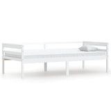 Bed Frame White Solid pinewood Single Durable Bed Frame 322052