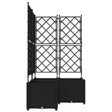 Garden Planter 3 pcs Black 80 x 80 x 143 cm PP 42002841