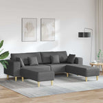 Fabric Sofa with Cushion 3 pcs Dark Grey 208 cm Fabric 3335163