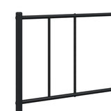 Metal Bed Frame without Mattress with Headboard Black 200x200cm 352487