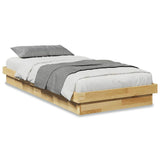 Bed Frame Without Mattress 75x190 cm Solid Oak Wood 851973