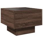 ZNTS Bedside Table with Infinity LED Brown Oak 40x40x30 cm 3284069