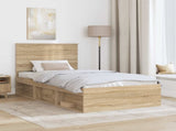 Bed Frame with Headboard Sonoma 100 x 200 cm Solid Pine Wood 3411048
