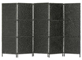 5-Panel Room Divider Black 193x160 cm Water Hyacinth 247352