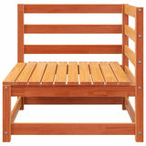 Garden Sofa with Footstool 2-Seater Wax Brown Solid Wood Pine 837974