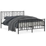 Metal Bed Frame without Mattress with Footboard Black 140x200cm 374456
