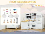 Kids Kitchen Playset, Large Pretend Role Play Kitchen, White T3398P348116