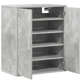 Shoe Cabinet Concrete Grey 60x35x70 cm Engineered Wood 808922