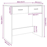 Desk Grey Sonoma 80x40x75 cm Engineered Wood 815475