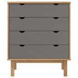 Drawer Cabinet OTTA Brown&Grey 76.5x39.5x90cm Solid Wood Pine 348583