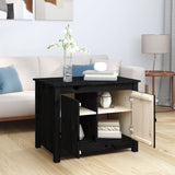 Coffee Table Black 71x49x55 cm Solid Wood Pine 820930