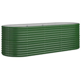 Garden Raised Bed Galvanised Steel 224x80x68 cm Green 318953