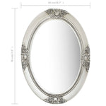 ZNTS Wall Mirror Baroque Style 50x70 cm Silver 320354