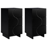 Bedside Cabinet 2 pcs Black 33.5 x 34.5 x 60 cm Engineered Wood 8011426