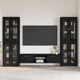 TV Cabinet Set with Drawer FLORIN 3 pcs Black Engineered Wood 3397985