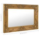 ZNTS Wall Mirror Baroque Style 60x40 cm Gold 320329