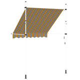 43226 Manual Retractable Awning 200 cm Yellow and Blue Stripes