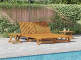 Sun Lounger Reclining Brown Solid Acacia Wood 3407698