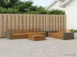 Outdoor Sofa Set 6 pcs Natural Solid Acacia Wood 3383037