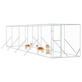 Outdoor Dog Kennel Silver 2x10x2 m Galvanised Steel 3190453