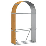 Log Holder Wood Look 120x45x210 cm Galvanised Steel 364582