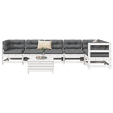 7 Piece Garden Sofa Set White Solid Wood Pine 3250865