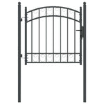 Fence Gate with Lock Grey 100 x 100 cm Powder-coated steel 42008972