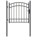 Fence Gate with Lock Grey 100 x 100 cm Powder-coated steel 42008972
