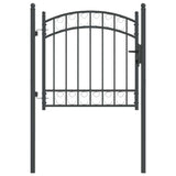 Fence Gate EMMEN 100 x 100 cm Powder-coated steel Grey Lockable 42008972