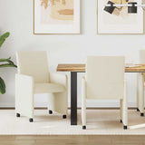 Dining Chairs with Wheels 2 pcs Cream 57 x 66 x 94 cm 42017817