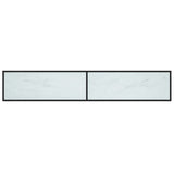 TV Cabinet White Marble 220x40x40.5 cm Tempered Glass 331732