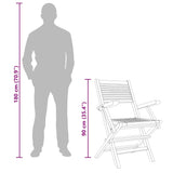 Folding Garden Chair Set of 2 Natural Teak Solid teak wood 362762