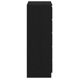 Drawer Cabinet Black Oak 60x36x103 cm Engineered Wood 862008