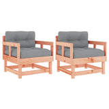 Garden Chairs with Cushions 2 pcs Solid Wood Douglas 825448