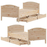 Bed Frame without Mattress 100x200 cm Solid Wood Pine 3301803