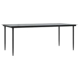 9 Piece Garden Dining Set Black Poly Rattan Glass 3334491